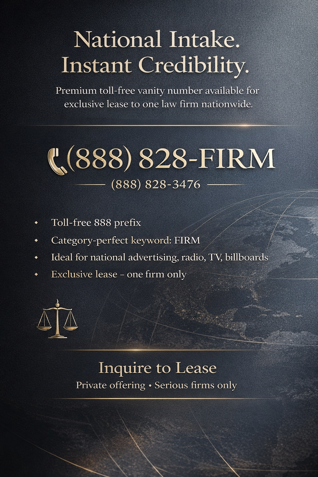 (888) 828-FIRM — National Legal Vanity Number